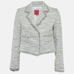 Veronica Virta Multicolor Lurex Tweed Cropped Blazer Xs